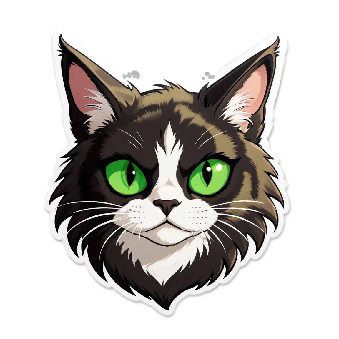 Cat face, tough cat sticker, warrior cat sticker