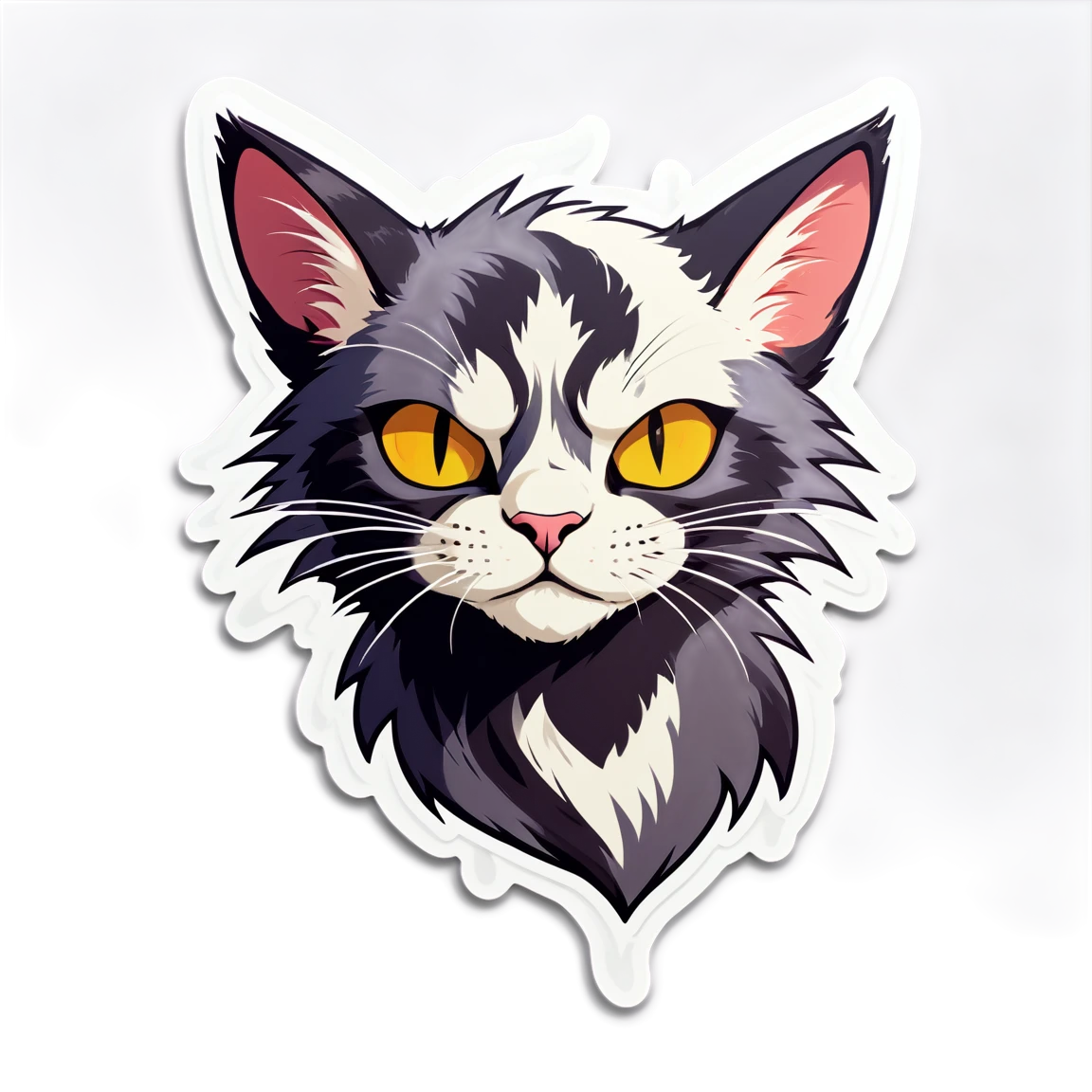 Angry cat, tough cat sticker, warrior cat sticker