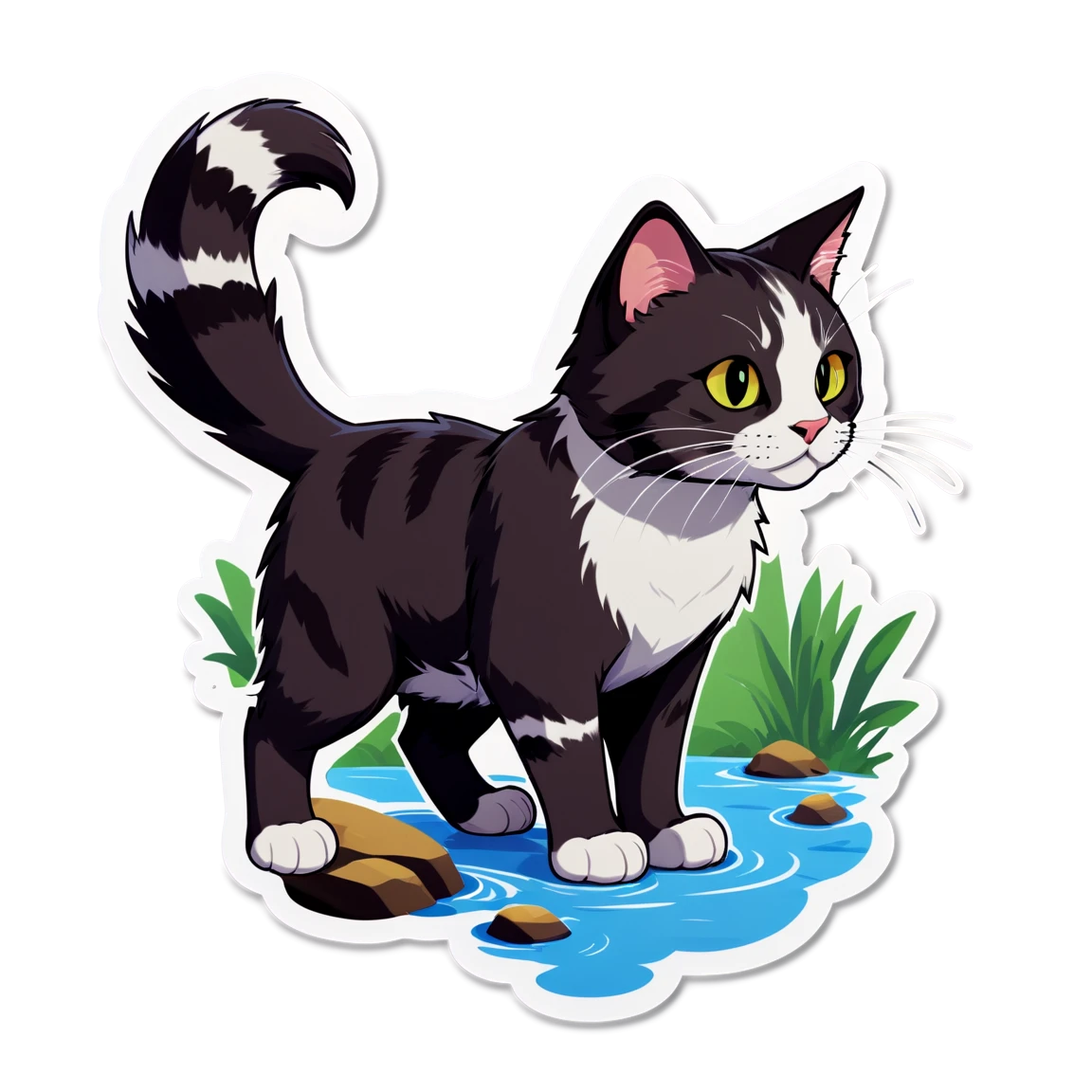 Nature cat, tough cat sticker, warrior cat sticker