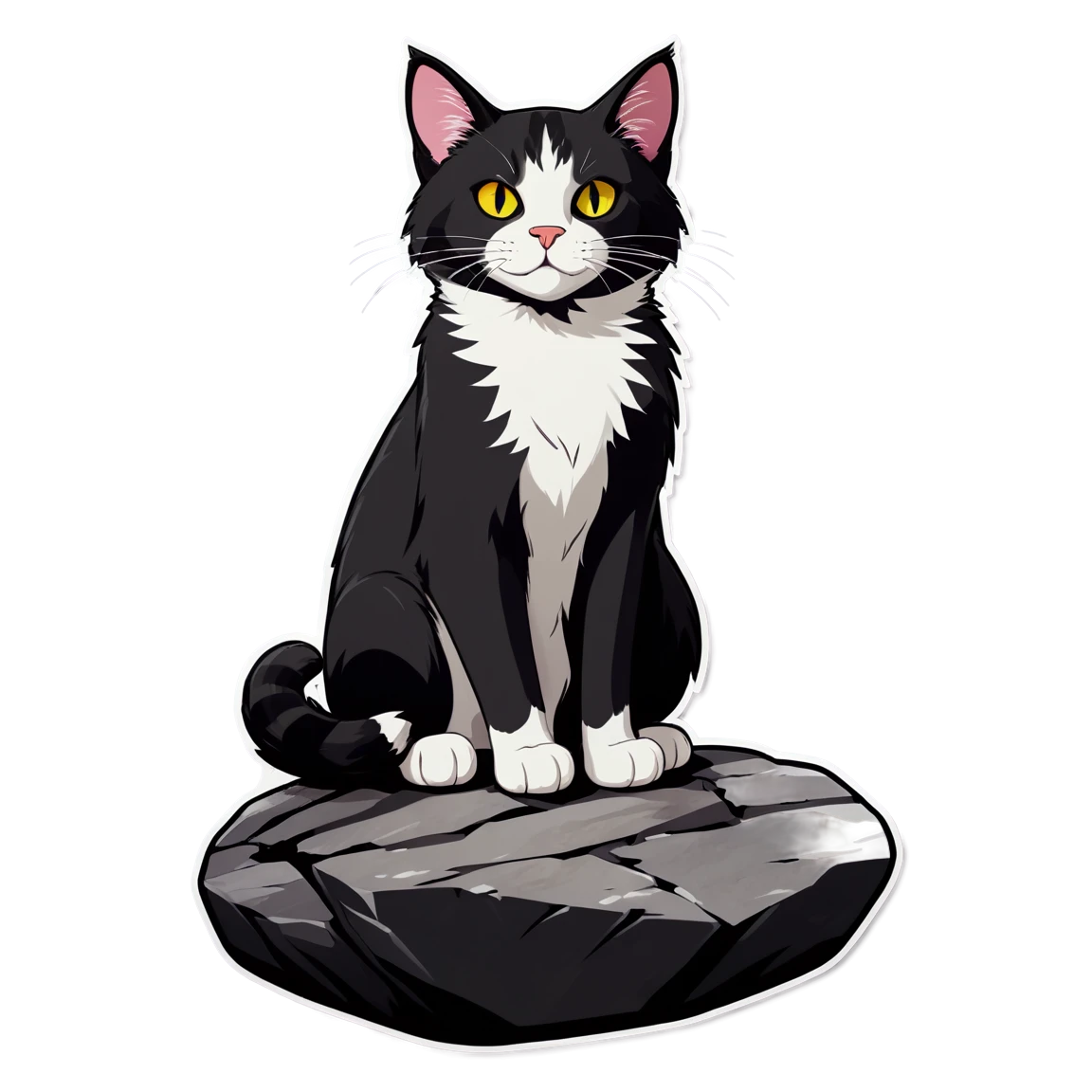 Black cat threat, tough cat sticker, warrior cat sticker