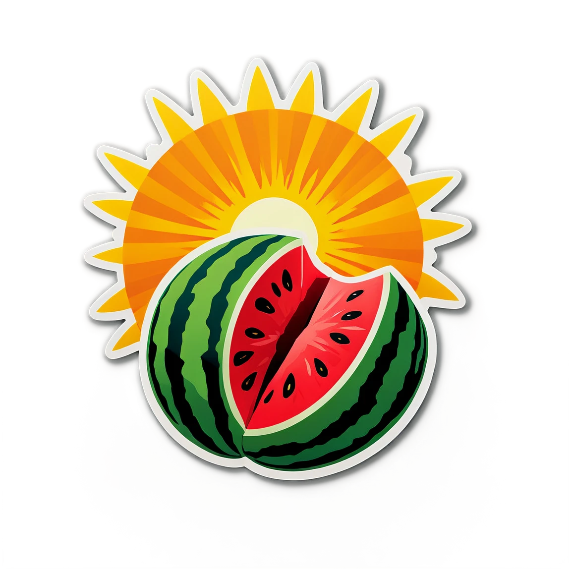 Watermelon in the sun, watermelon sticker