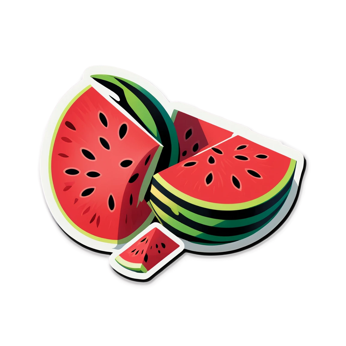 Sliced watermelon, watermelon sticker