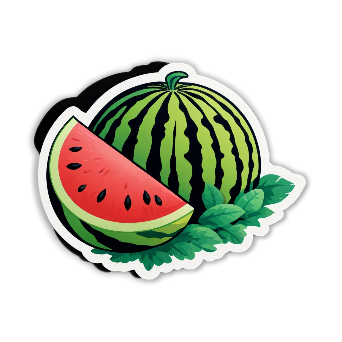 Watermelon with seeds, watermelon sticker