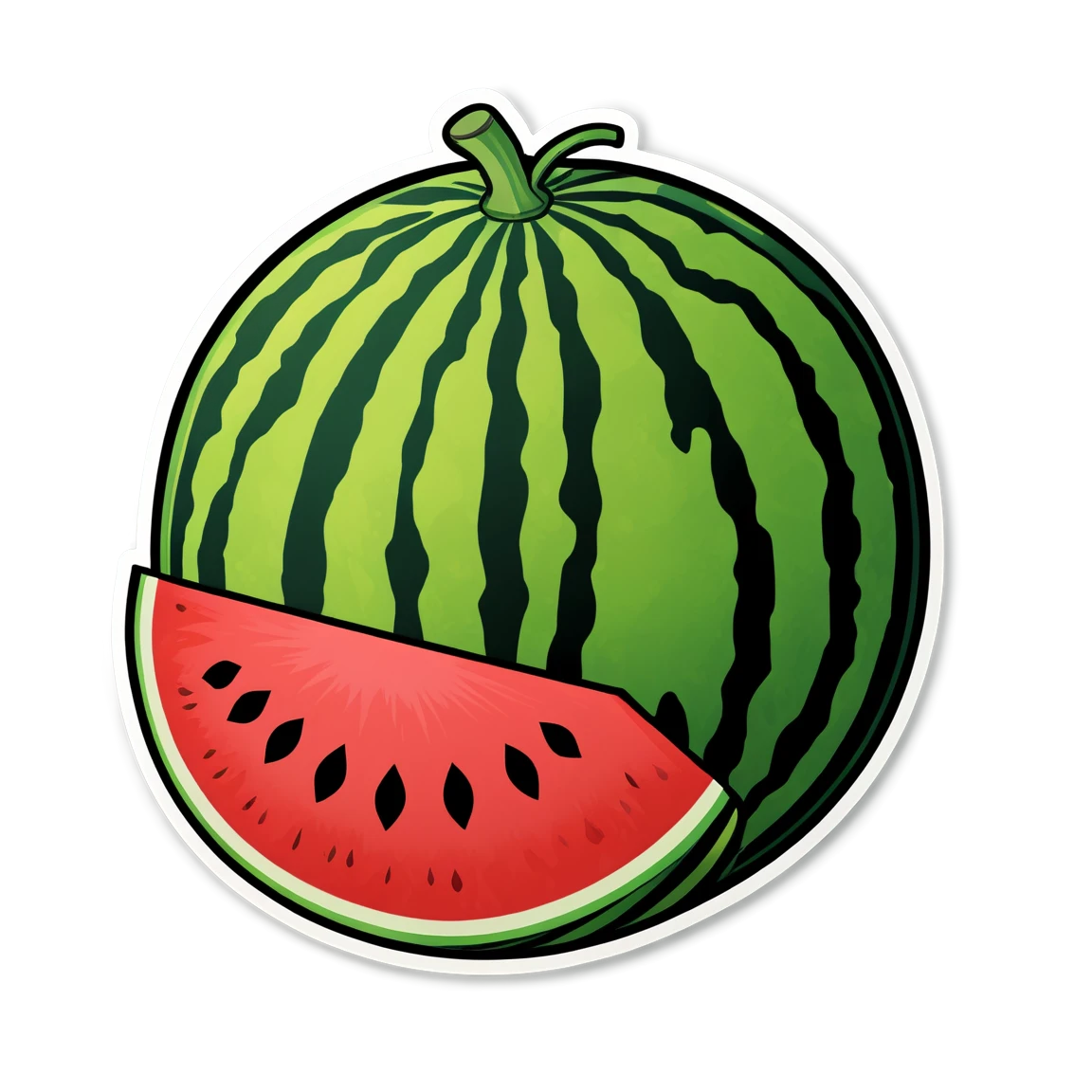 Watermelon with a bite, watermelon sticker