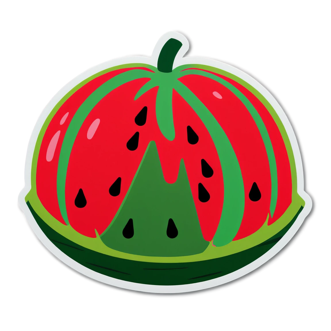 Watermelon on a table, watermelon sticker