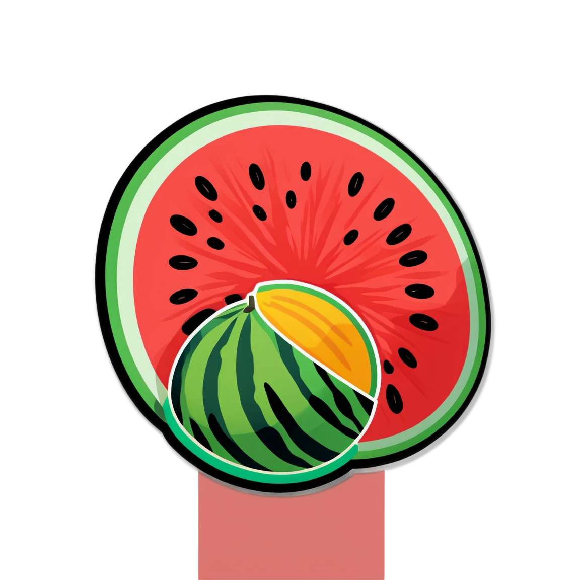 Watermelon with other fruits, watermelon sticker