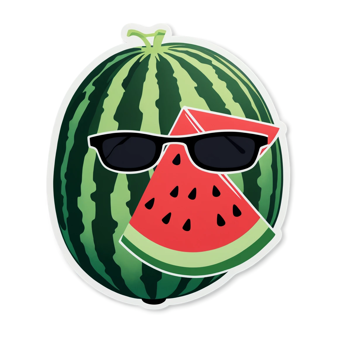 Watermelon with sunglasses, watermelon sticker