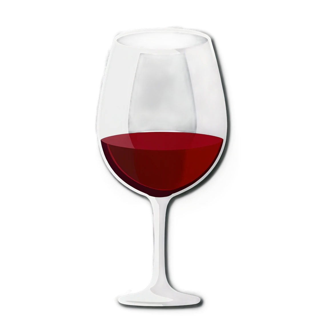 Wine glass with red wine, wine sticker