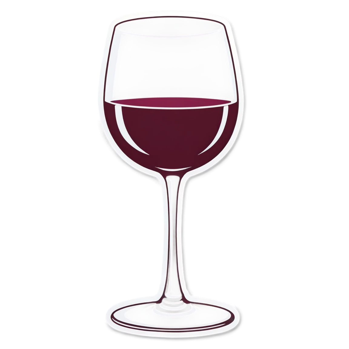 Wine glass in a vineyard, wine sticker