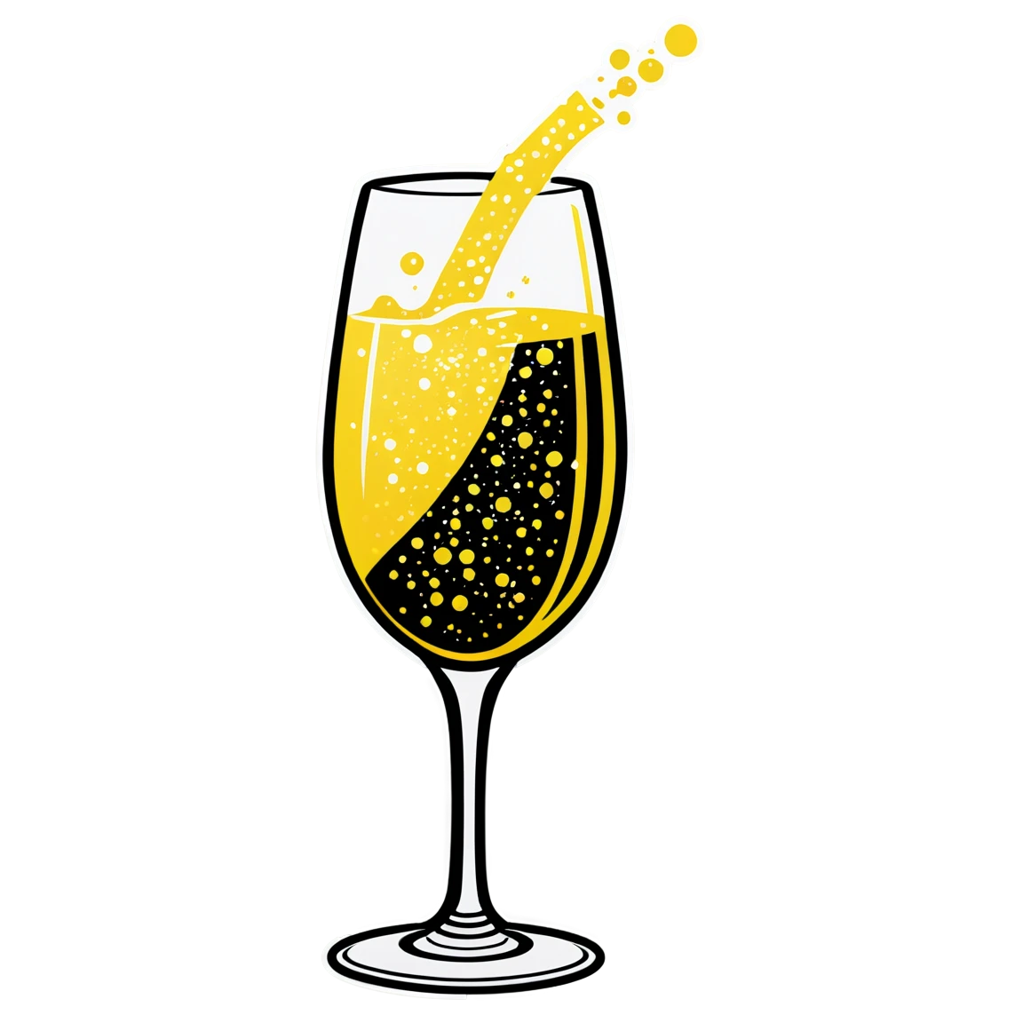 Sparkling wine cheers, wine sticker