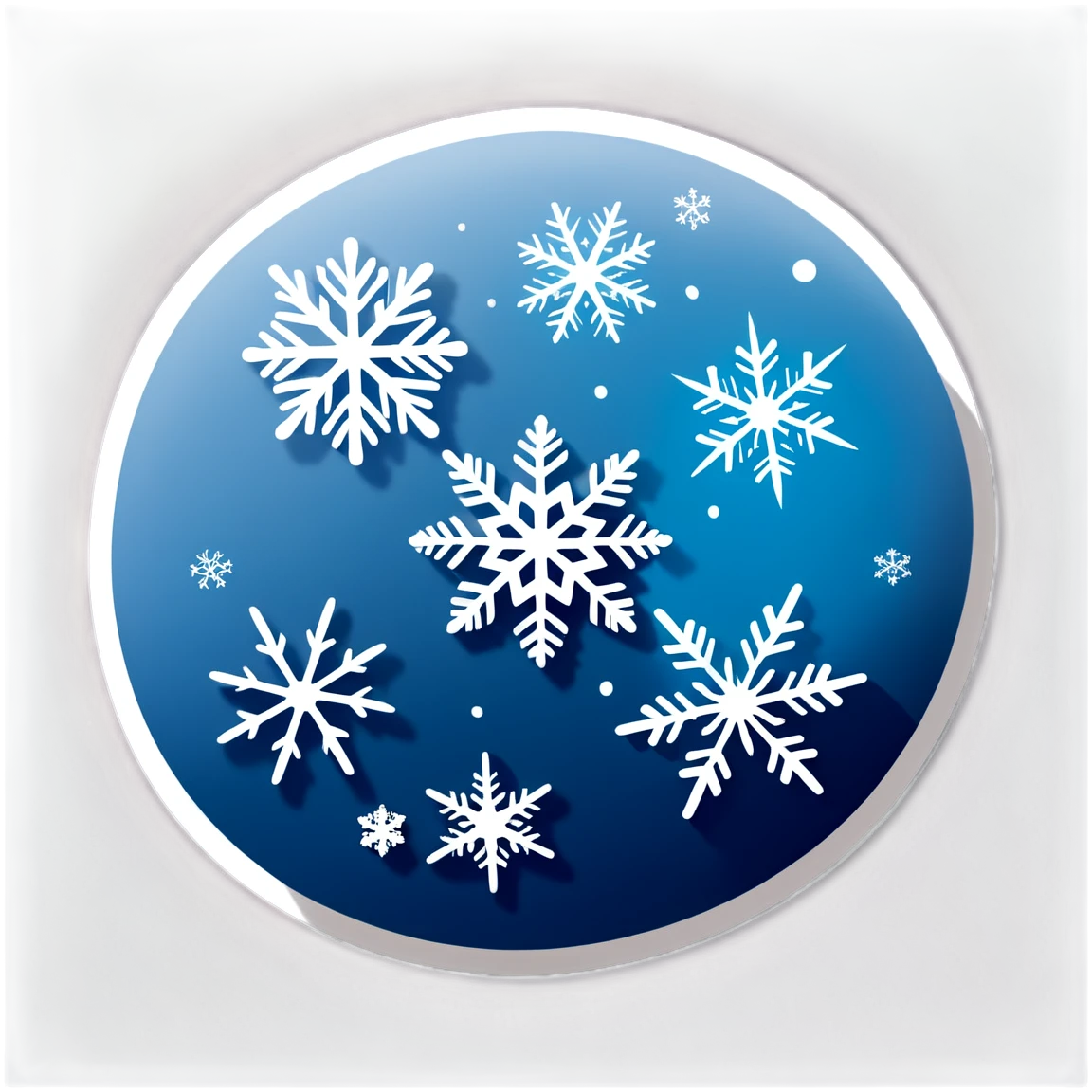 Winter sticker with snowflakes