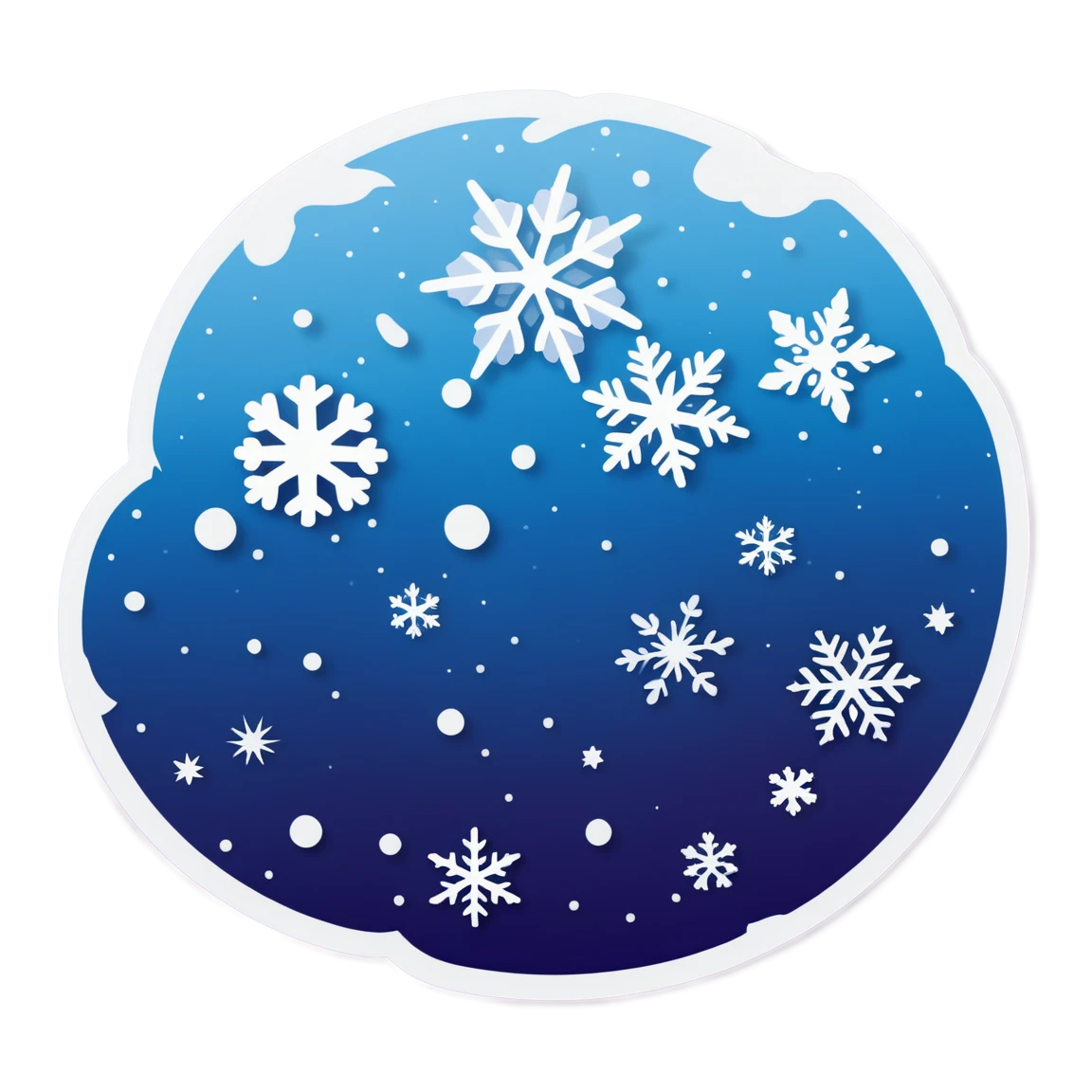 Winter sticker in a snowstorm