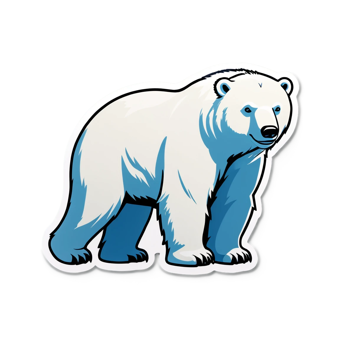 Winter sticker with a polar bear