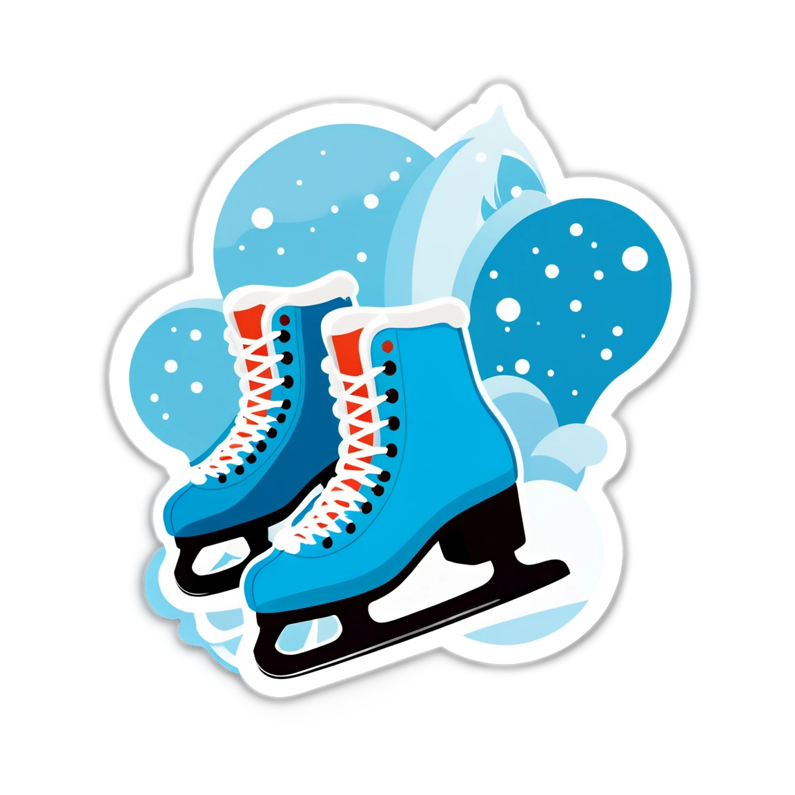 Winter sticker with ice skates