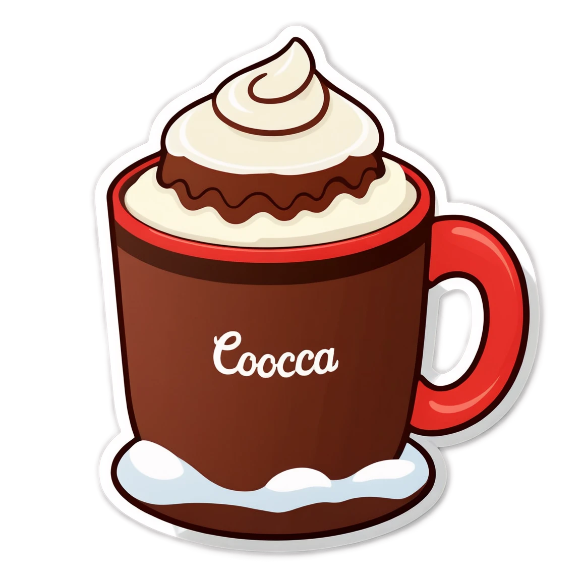 Winter sticker with hot cocoa