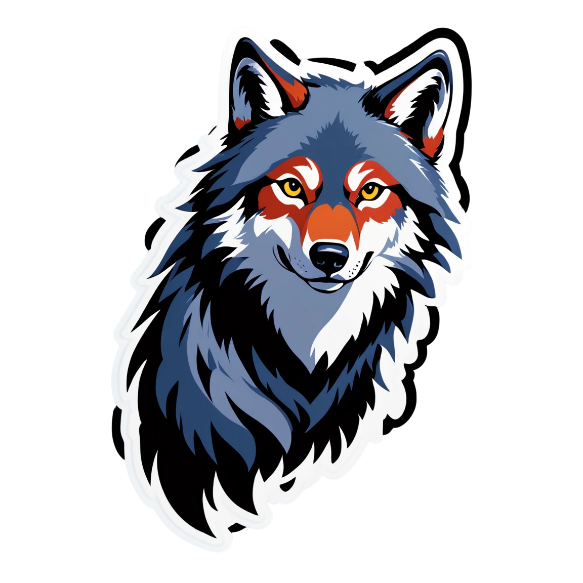 Wolf with pack, wolf sticker