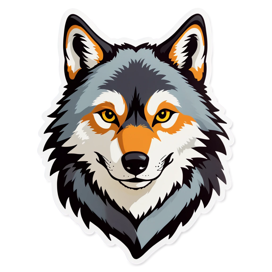 Close-up of a wolf, wolf sticker