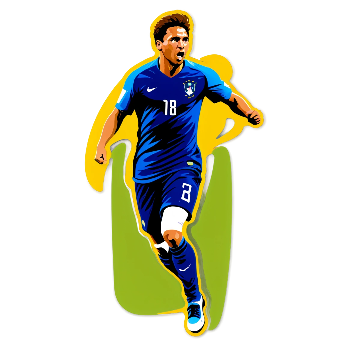 World Cup player in action, world cup sticker