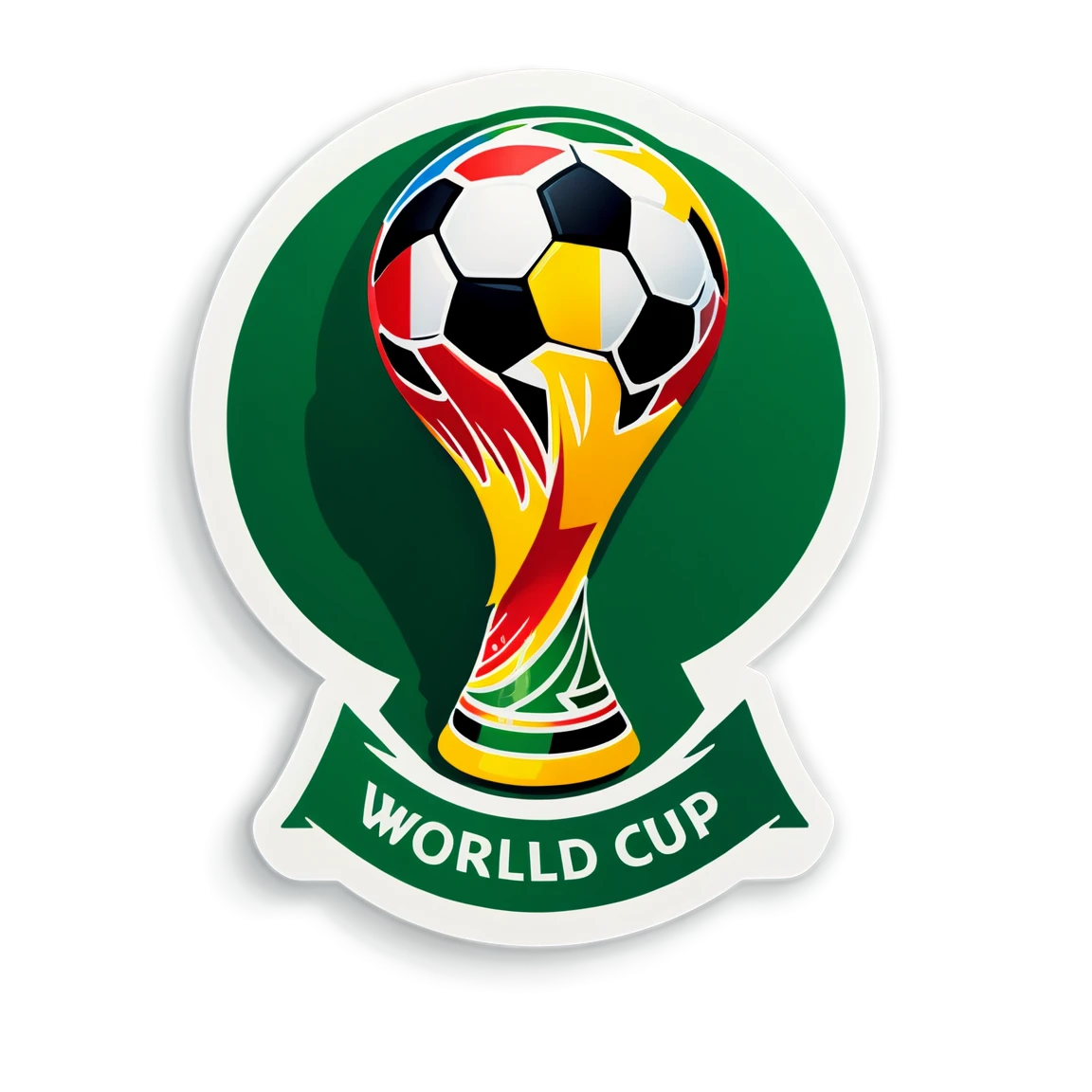 World Cup with a banner, world cup sticker