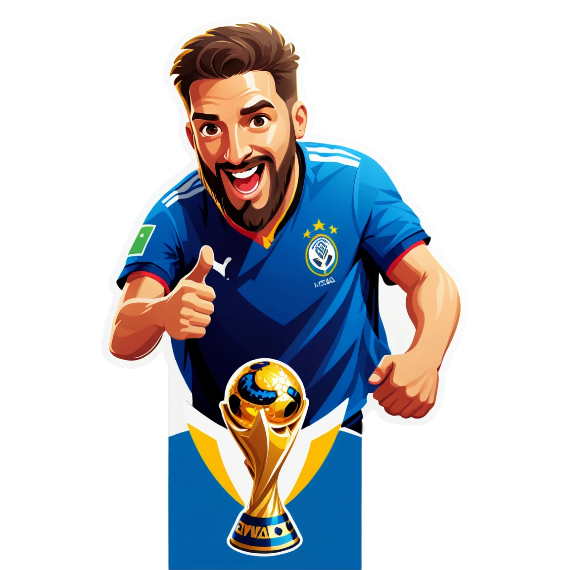 World Cup holding the trophy, world cup sticker