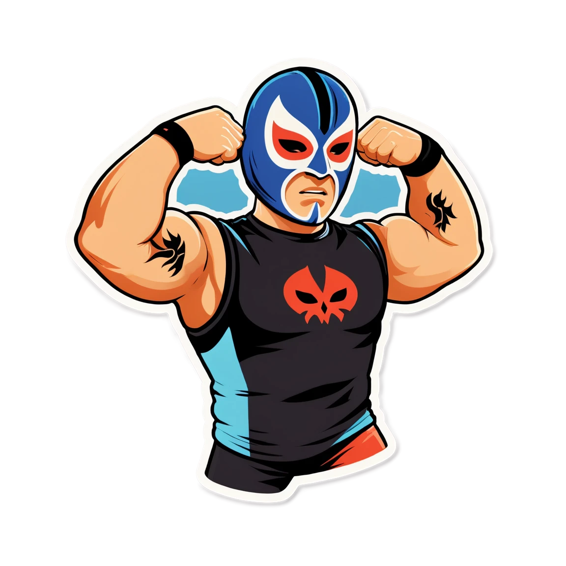 Wrestling with a mask, wrestling sticker