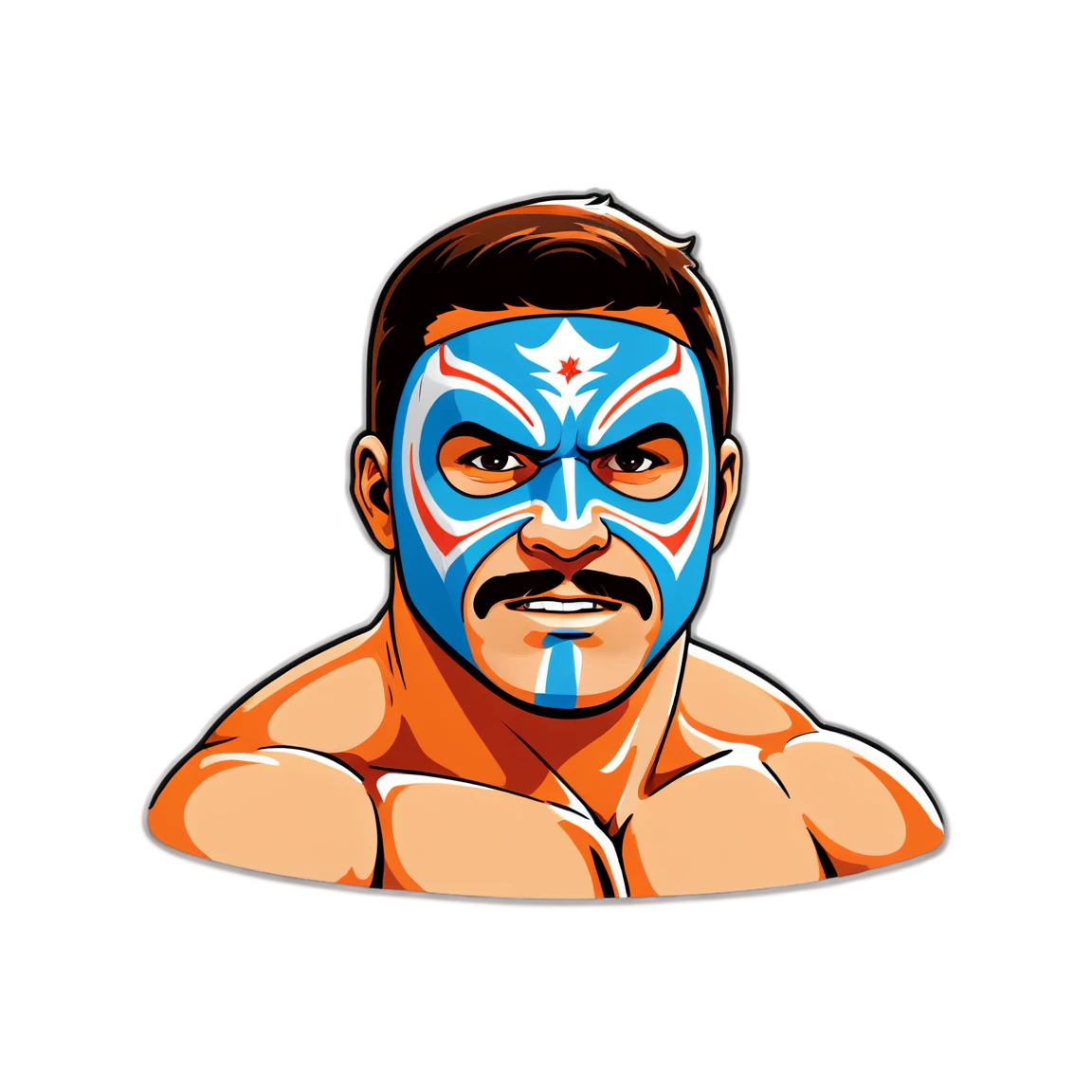 Wrestling with face paint, wrestling sticker