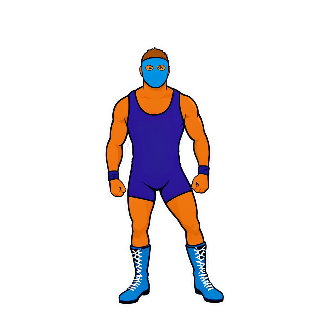 Wrestling wearing boots, wrestling sticker