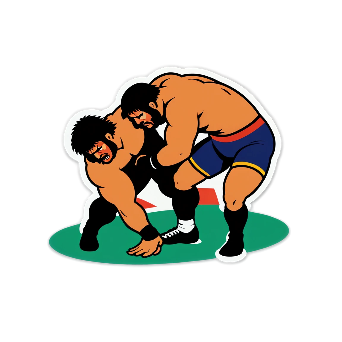 Wrestling in the ring, wrestling sticker