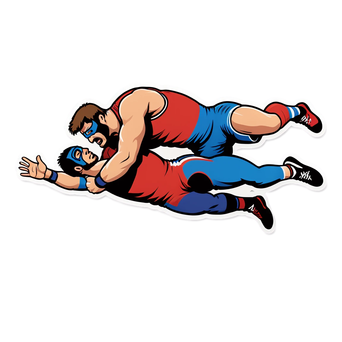 Wrestling performing a dive, wrestling sticker