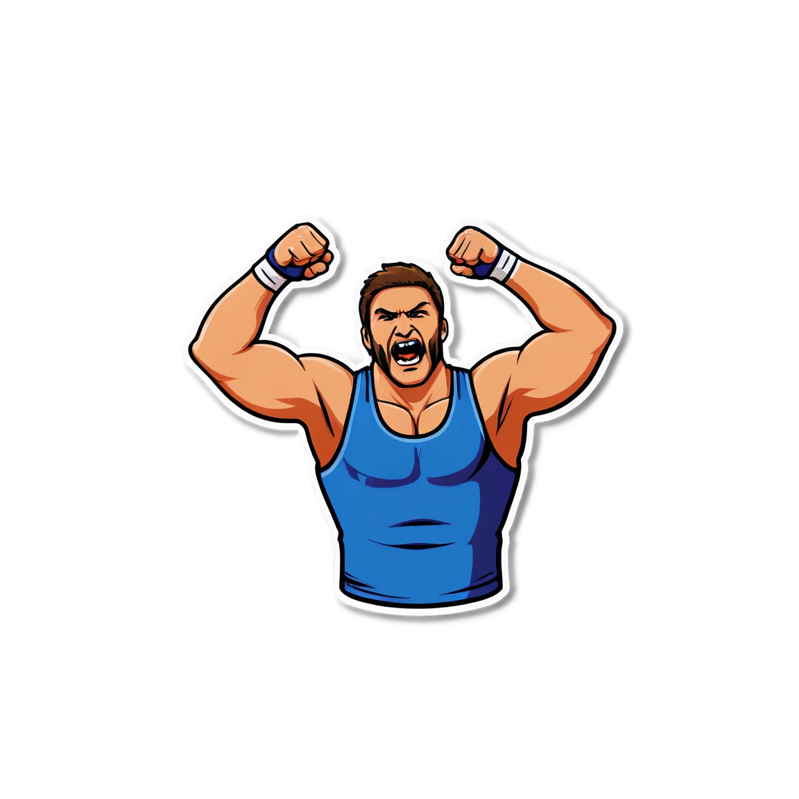 Wrestling with fans cheering, wrestling sticker