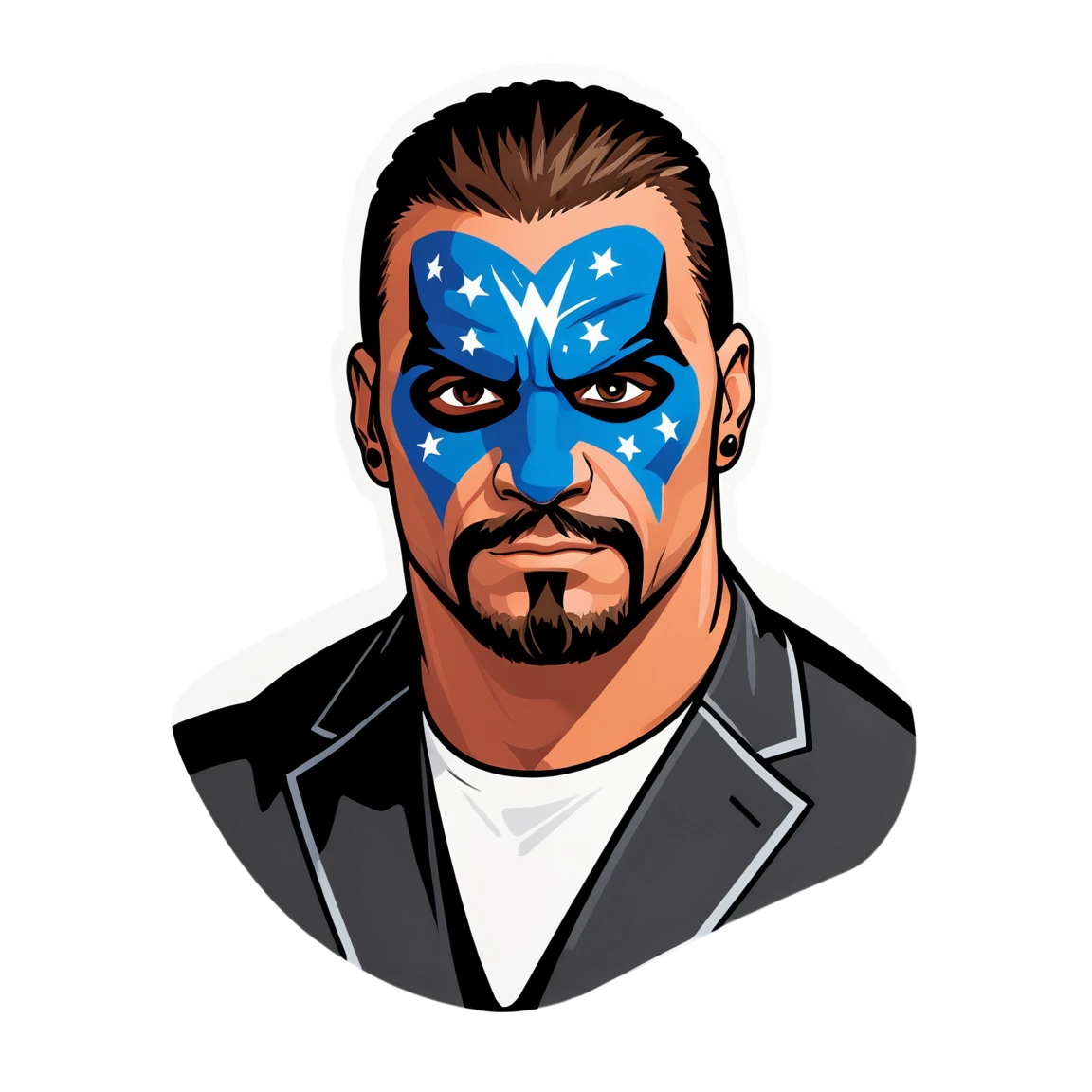 WWE wrestler with face paint, WWE sticker