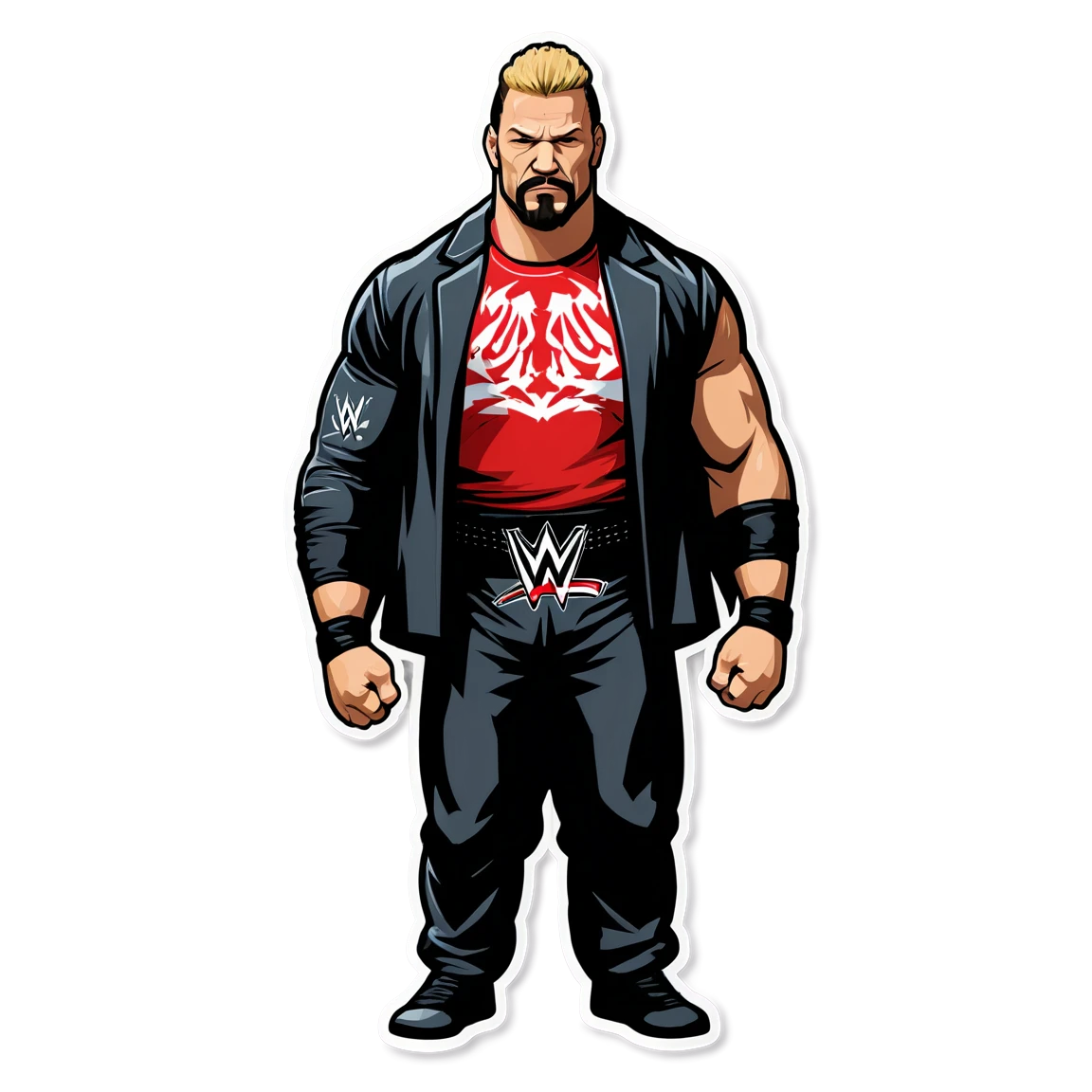 WWE wrestler wearing wrestling gear, WWE sticker