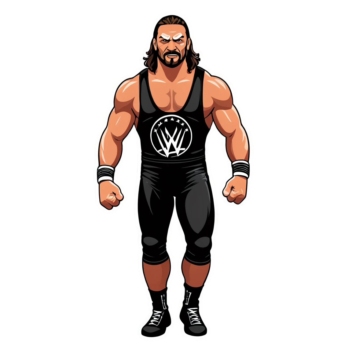 WWE wrestler in a wrestling ring, WWE sticker