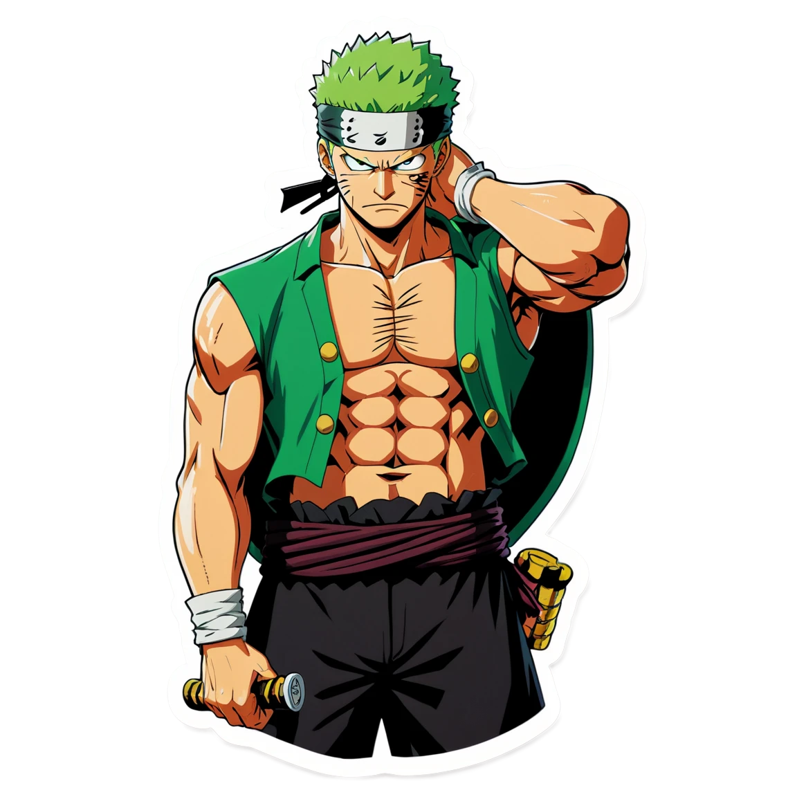 Zoro with muscles, Zoro sticker, One Piece sticker