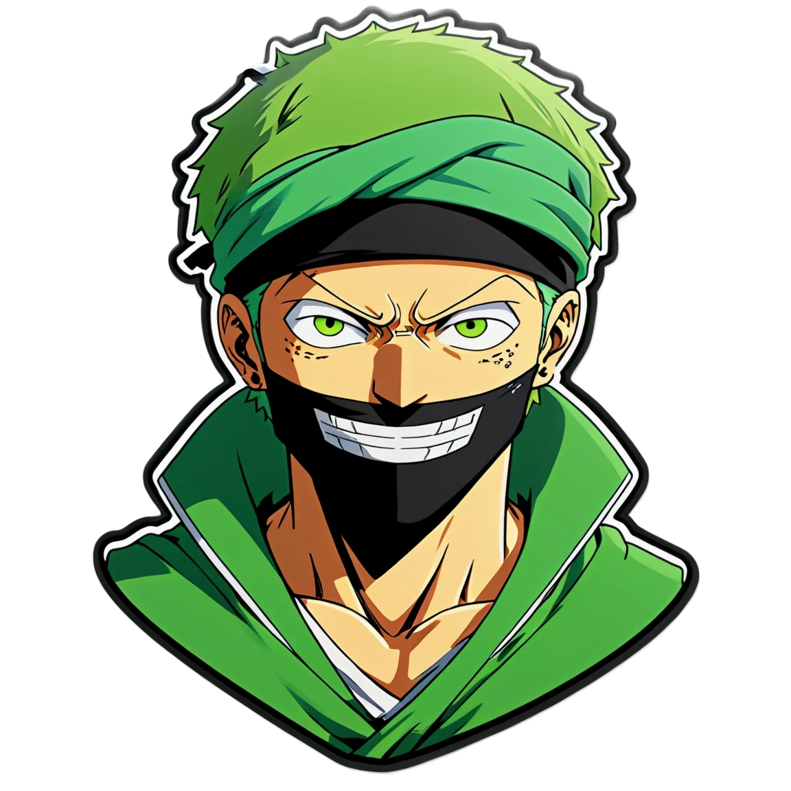 Zoro wearing bandana, Zoro sticker, One Piece sticker