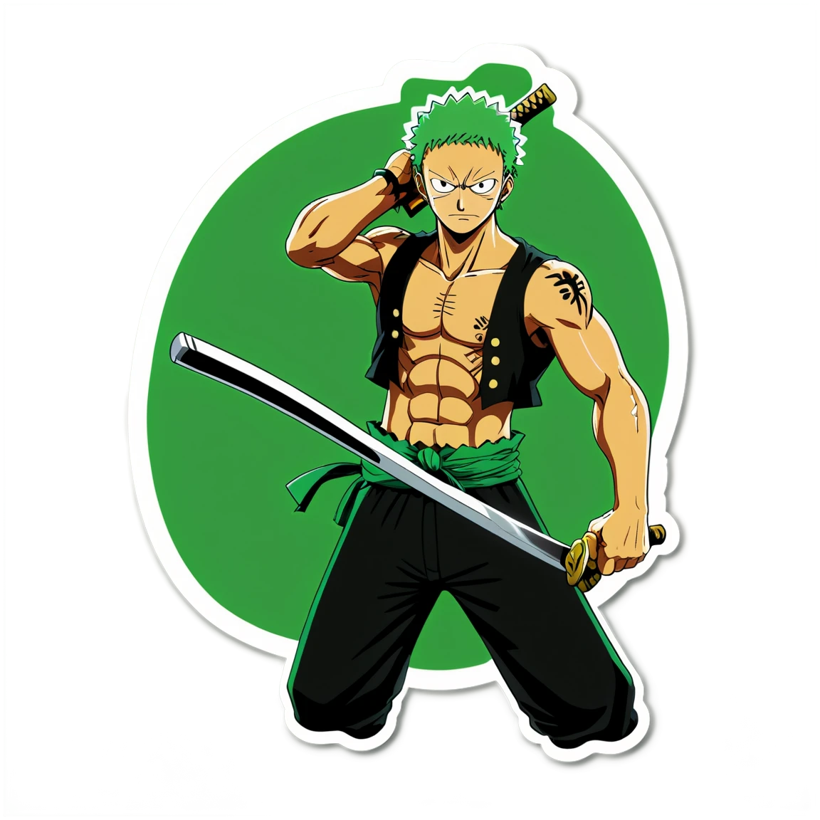 Zoro training, Zoro sticker, One Piece sticker