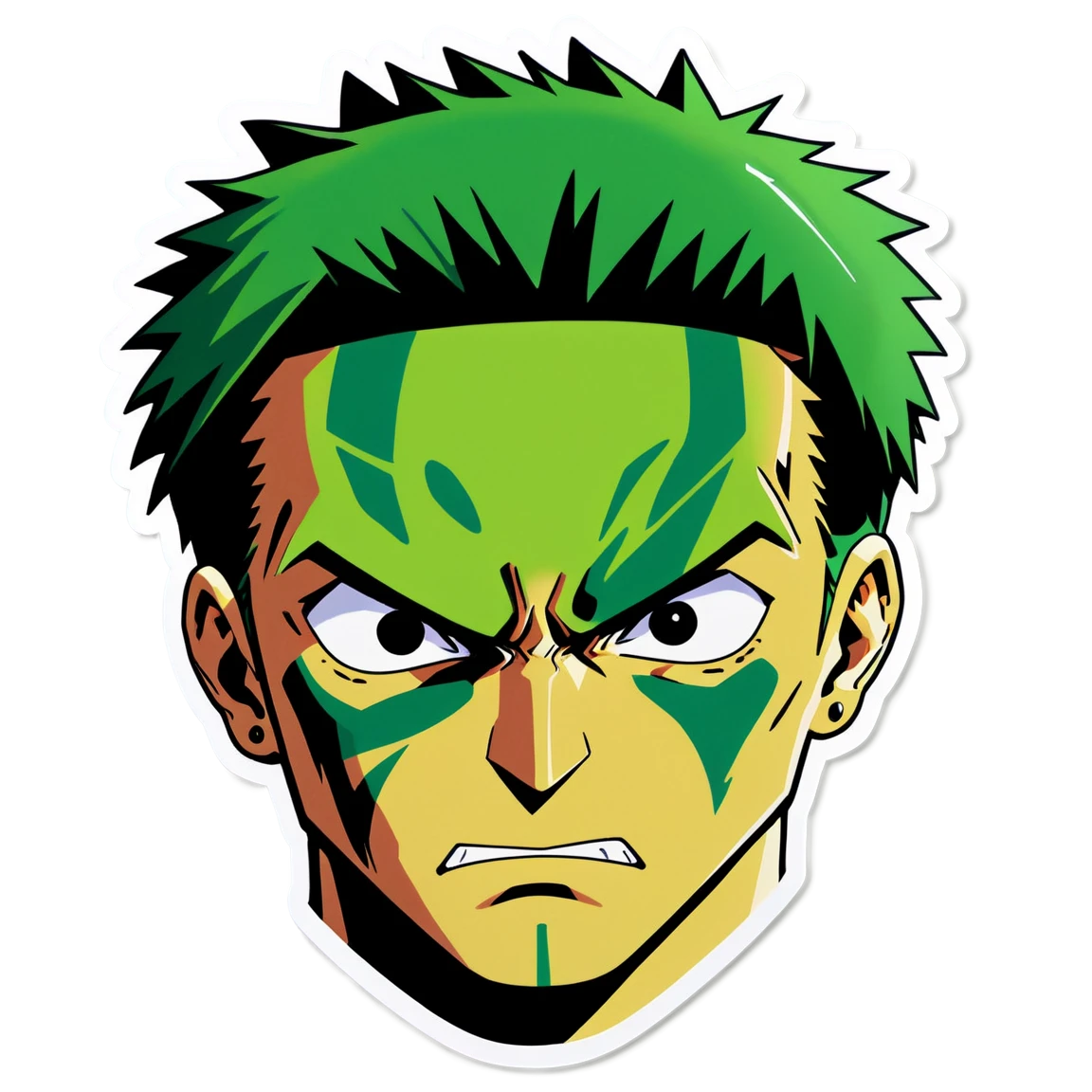 Zoro serious face, Zoro sticker, One Piece sticker