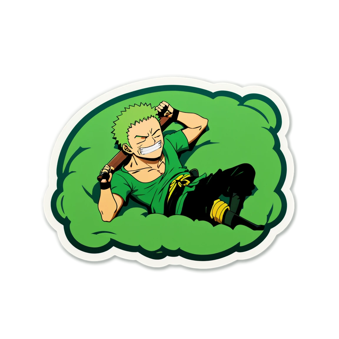 Zoro sleeping, Zoro sticker, One Piece sticker